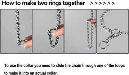 Chain Dog Training Choke Collar, 304 Stainless Steel, Total Length 20 in, 2.5 mm
