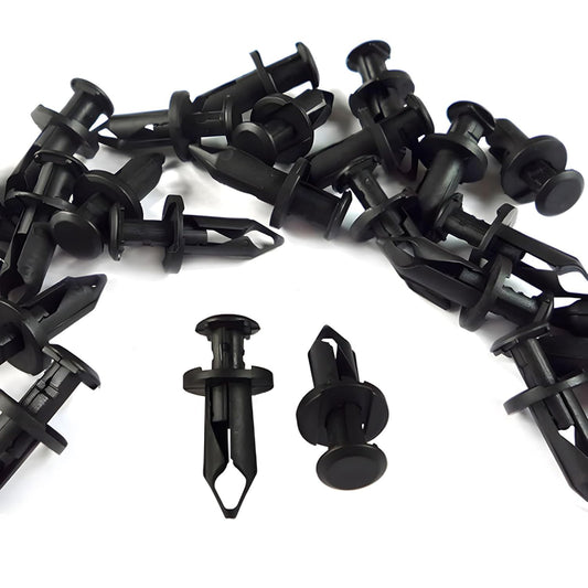 Pack of 100 Replacement for Can Am 293150089 ATV UTV Fit 8mm 5/16 inch Hole Fender Rivet Plastic Clip Push Pin Splash Guard Body Panel Retainer Motorcycle Black Nylon Fastener for Bombardier
