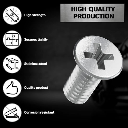 8pcs Screw Rotor Brake Disc Retaining 93600-06014-0H - Set is Best Replacement for Honda, Acura, Hyundai, Kia, Mazda - Front and Rear Stainless Steel Retaining Screws by