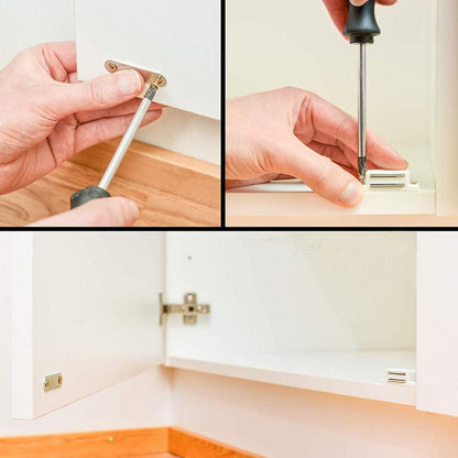 Cabinet Magnet Latch - Best for Cabinet Doors, Cupboards, Drawers and Shutters - Cabinet Magnetic Latch Easy Install - Magnetic Cabinet Catch Screws Included - Set of 12(White)