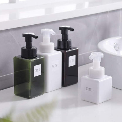 Foaming Soap Dispenser, 450ml (15oz) Refillable Pump Bottle Plastic for Liquid Soap, Shampoo, Body Wash (2 Pcs) (Amber)