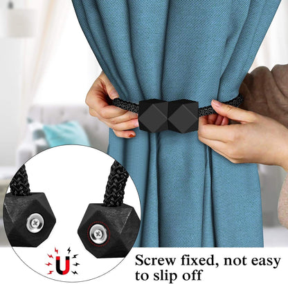 8 PCS Magnetic Curtain Tiebacks, European Style Convenient Drape Tie Backs, Decorative Drape Tie Backs Holdback Holder for Window Draperies, No Tools Required for Christmas Home Holiday Décor