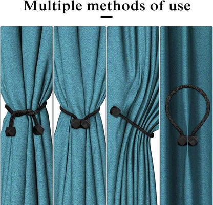 8 PCS Magnetic Curtain Tiebacks, European Style Convenient Drape Tie Backs, Decorative Drape Tie Backs Holdback Holder for Window Draperies, No Tools Required for Christmas Home Holiday Décor