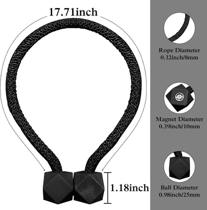 8 PCS Magnetic Curtain Tiebacks, European Style Convenient Drape Tie Backs, Decorative Drape Tie Backs Holdback Holder for Window Draperies, No Tools Required for Christmas Home Holiday Décor