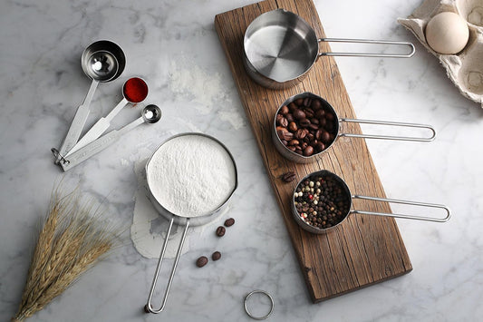42917 Commercial Quality Stainless Steel Measuring Cups and Spoons Combo Set