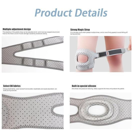 Wellnee Knee Brace,Knee Support for Athletes,Adjustable Tendon Support Sleeve Brace,Pain-Relief Knee Pads for Meniscus, Orthopedic(2pcs Gray,L(Adult))