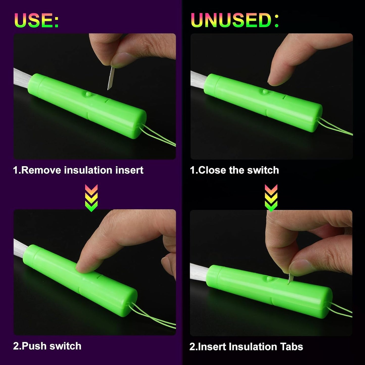 10 Led Fibre Glow Sticks Multi-Coloured Flashing Glow Sticks with 3 Light Modes For Night Parties, Birthday Parties, Easter, Discos, Concerts, Christmas, Carnivals, Weddings(Random Colour)