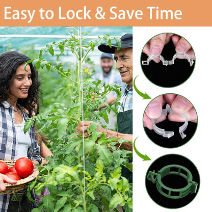 Tomato Clips for Climbing Plants, 300 Pcs Reusable Plastic Tomato Plant Clips for Climbing Plants,Tomato Trellis Clips for Plants Support