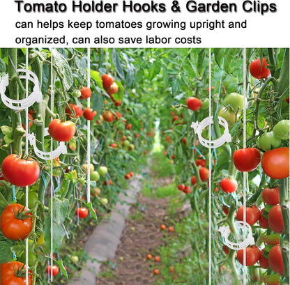 Tomato Clips for Climbing Plants, 300 Pcs Reusable Plastic Tomato Plant Clips for Climbing Plants,Tomato Trellis Clips for Plants Support