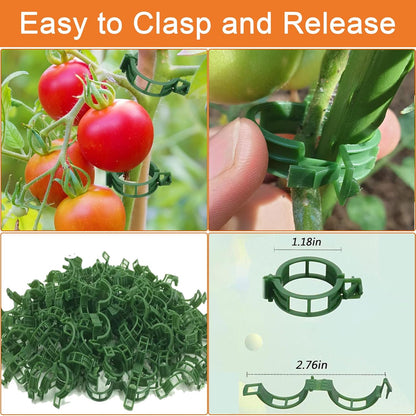 Tomato Clips for Climbing Plants, 300 Pcs Reusable Plastic Tomato Plant Clips for Climbing Plants,Tomato Trellis Clips for Plants Support
