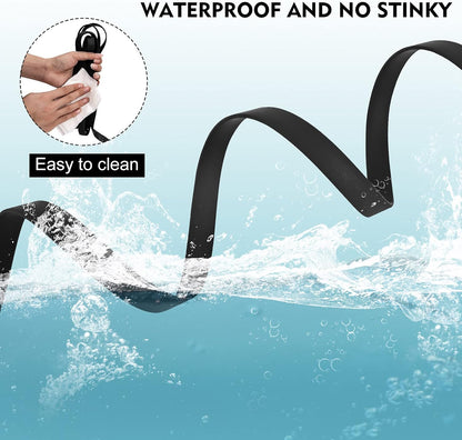 Waterproof Long Leash Durable Dog Recall Training Lead Great for Outdoor Hiking, Training, Yard, Beach and Swimming (Black, 30ft)