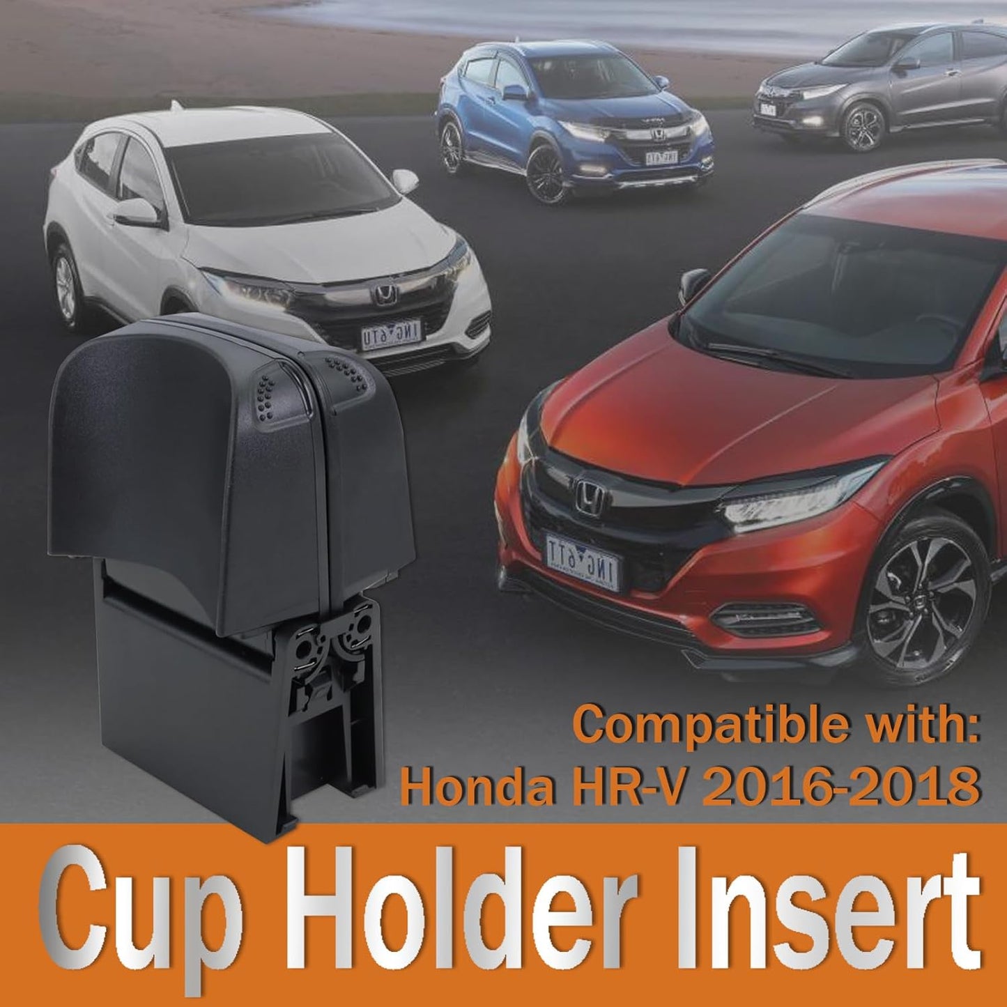 Cup Holder Insert Fits for 2016 2017 2018 Honda HRV HR-V, Replaces 77230-T7W-A02ZA