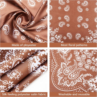 3 Pcs 27.5 Inches Satin Head Scarf Hair Scarf Silk Head Scarf Silk Bandana Silk Hair Wrap Neck Scarf for Women Girls