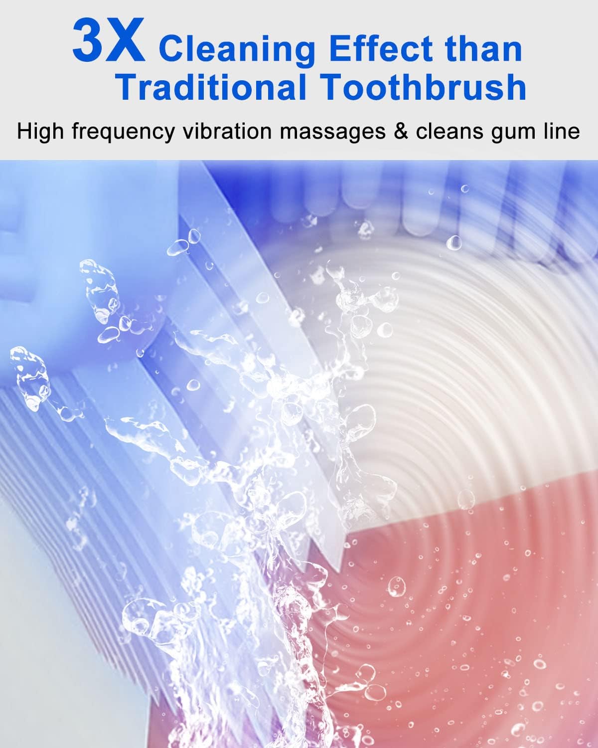 Ultrasonic Electric Toothbrush Adults, Automatic Toothbrush U Shaped Whole Mouth Cleaning Teeth Whitening Hands Free Rechargeable IPX7 Waterproof
