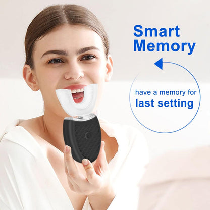 Ultrasonic Electric Toothbrush Adults, Automatic Toothbrush U Shaped Whole Mouth Cleaning Teeth Whitening Hands Free Rechargeable IPX7 Waterproof