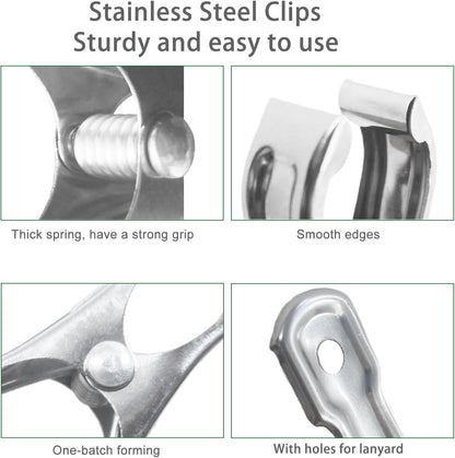 40 PCS Garden Clips, Greenhouse Clamps Made of Stainless Steel, Greenhouse Clips for Netting, Have a Strong Grip to Hold Down the Shade Cloth or Plant Cover on Garden Hoops