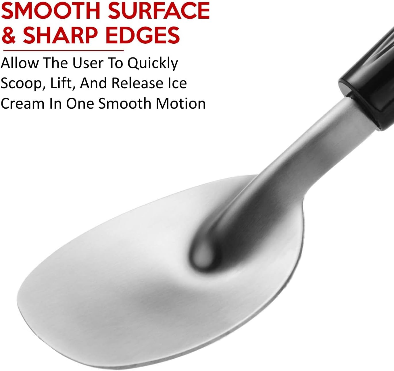 Ice Cream Spade - Stainless Steel Ice Cream Paddle for Hard or Creamy Ice Cream - Ice Cream Scoop with Comfortable Plastic Handle - Heavy Duty Strong, Durable Bend Proof Ice Cream Scooper