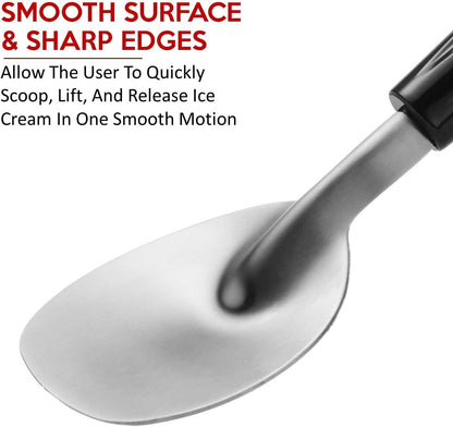 Ice Cream Spade - Stainless Steel Ice Cream Paddle for Hard or Creamy Ice Cream - Ice Cream Scoop with Comfortable Plastic Handle - Heavy Duty Strong, Durable Bend Proof Ice Cream Scooper