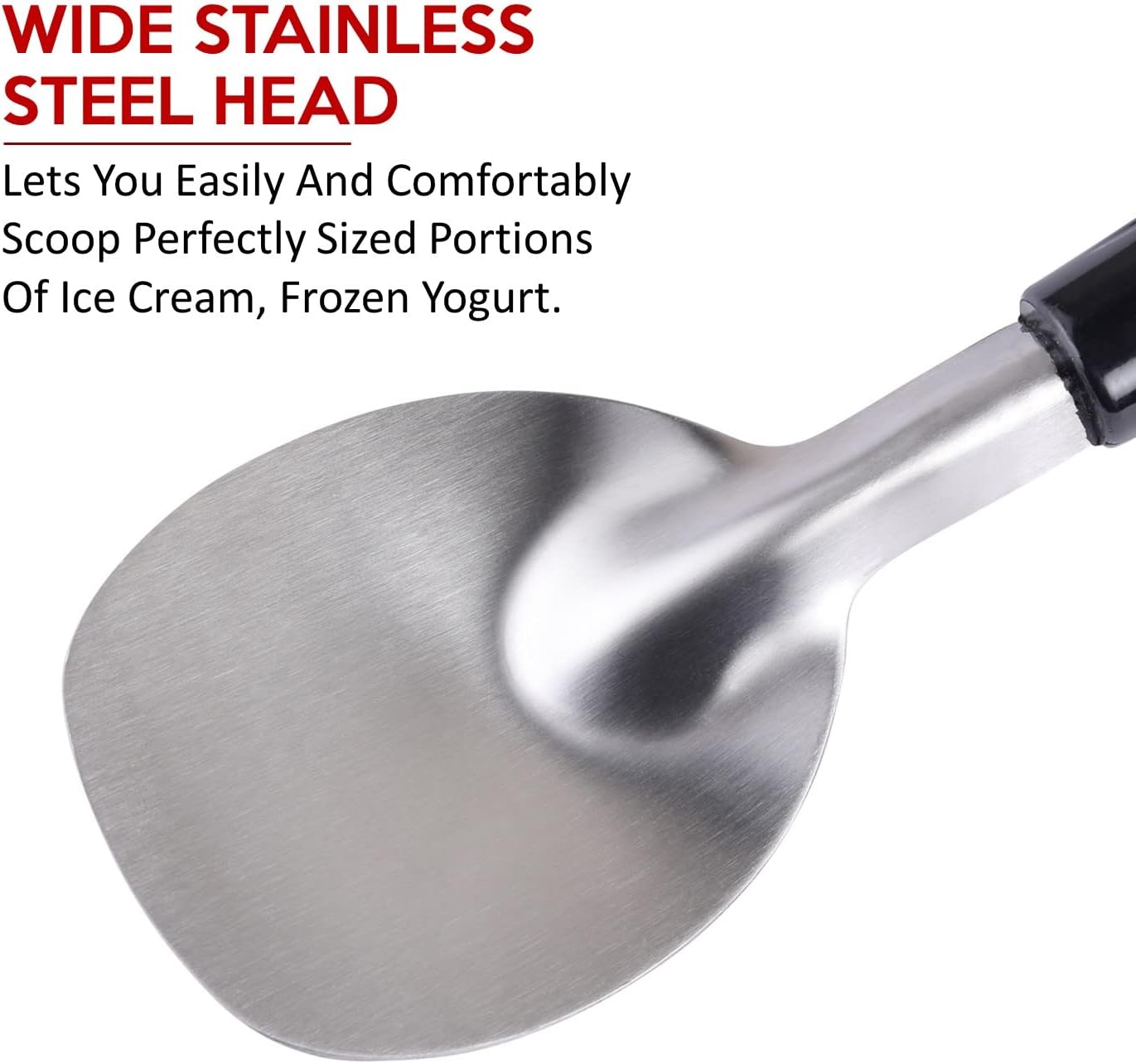 Ice Cream Spade - Stainless Steel Ice Cream Paddle for Hard or Creamy Ice Cream - Ice Cream Scoop with Comfortable Plastic Handle - Heavy Duty Strong, Durable Bend Proof Ice Cream Scooper