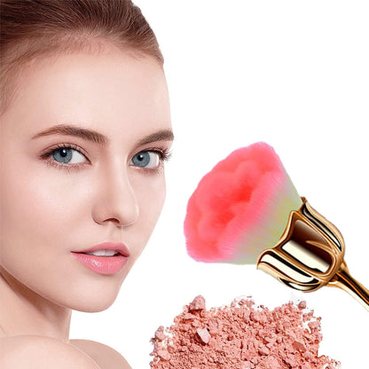 2 Pieces Rose Makeup Brushes Blush Brush Super Large Face Powder Makeup Brushes kabuki brushes for Powder Cosmetic Nail Dust Brush Loose Powder Brush Makeup Manicure (Gold/Pink)
