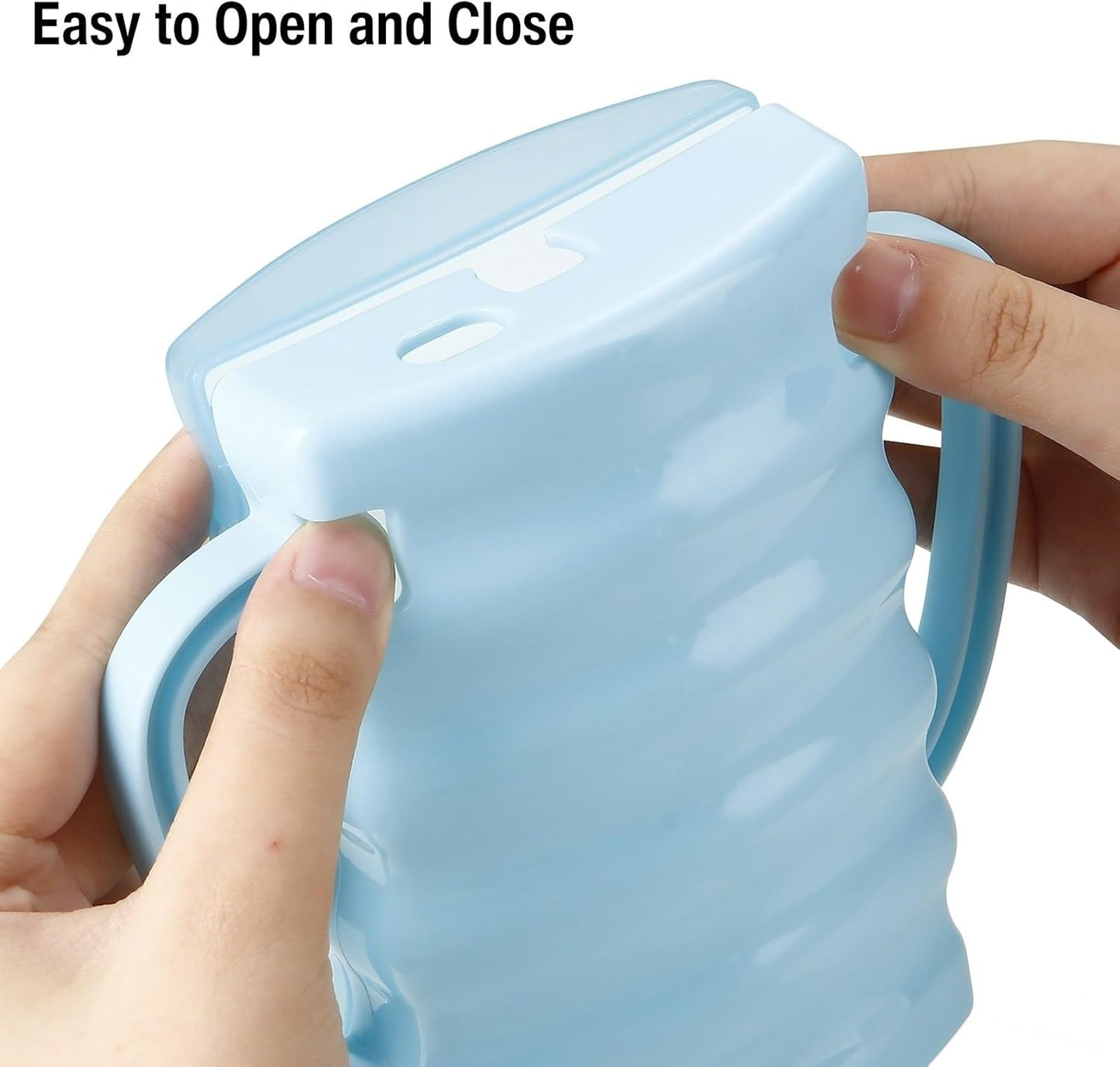 2 Pack Pouch Holder No Squeeze, Baby Food Pouch Juice Boxe Holder with Handle for Food Pouches and Drinks, Blue/Purple