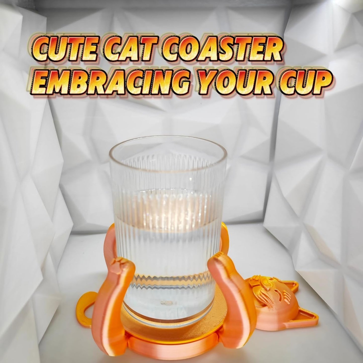 Funny Cat Coasters Cup Cuddler, 3D Creative Coasters for Drinks, Bars, Party, Birthday Gifts for Cat Lovers, Home Decor Housewarming and White Elephant Gifts Ideas