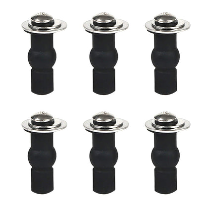 6 Pack Universal Toilet Seat Hinges Screw, Toilet Seat Hinges Blind Hole fixings Expanding Rubber Top Fix Nuts Screws for Top Mounting Toilet Seat Hinges-3 Pairs (with One Expandable Ball)