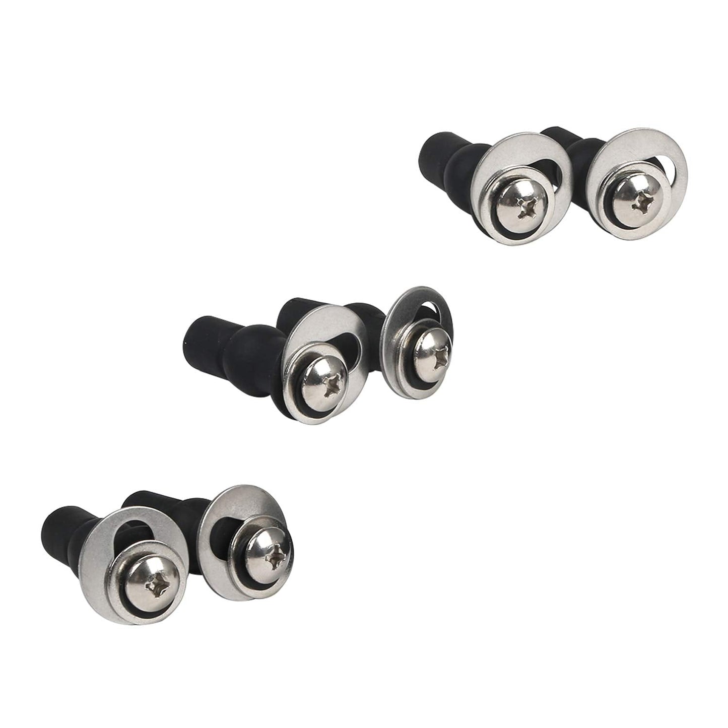 6 Pack Universal Toilet Seat Hinges Screw, Toilet Seat Hinges Blind Hole fixings Expanding Rubber Top Fix Nuts Screws for Top Mounting Toilet Seat Hinges-3 Pairs (with One Expandable Ball)