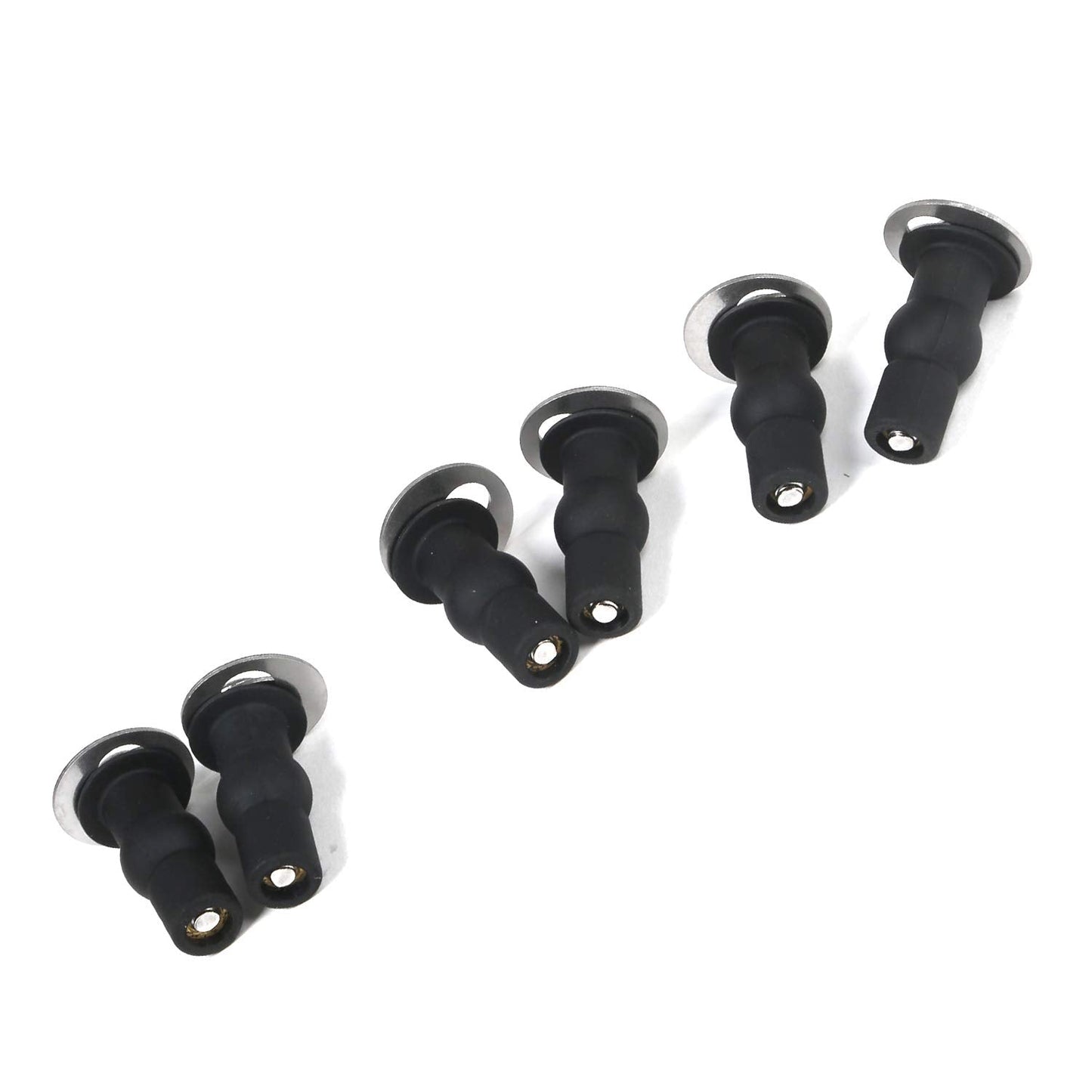 6 Pack Universal Toilet Seat Hinges Screw, Toilet Seat Hinges Blind Hole fixings Expanding Rubber Top Fix Nuts Screws for Top Mounting Toilet Seat Hinges-3 Pairs (with One Expandable Ball)