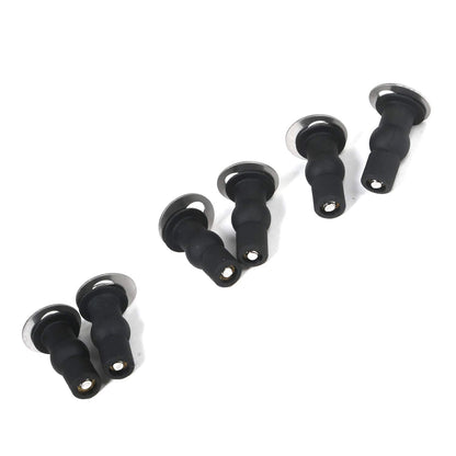 6 Pack Universal Toilet Seat Hinges Screw, Toilet Seat Hinges Blind Hole fixings Expanding Rubber Top Fix Nuts Screws for Top Mounting Toilet Seat Hinges-3 Pairs (with One Expandable Ball)