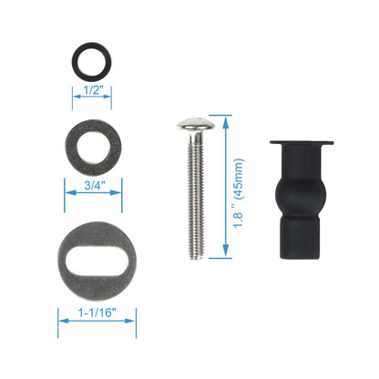 6 Pack Universal Toilet Seat Hinges Screw, Toilet Seat Hinges Blind Hole fixings Expanding Rubber Top Fix Nuts Screws for Top Mounting Toilet Seat Hinges-3 Pairs (with One Expandable Ball)