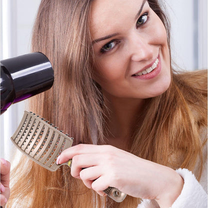 2 Pack Boar Bristle Hair Brush, Curved and Vented Detangling Hair Brush for Women Long, Thick, Thin, Curly & Tangled Hair Vent Brush Paddle Brush