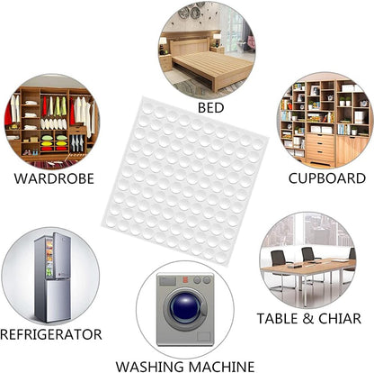 Store Rubber Bumpers Clear Self Adhesive Bumpers Noise Dampening Buffer Pads 100PCS 3/8 Inch Protection for Cabinet Door Drawer Wooden Floor-Hemispherical