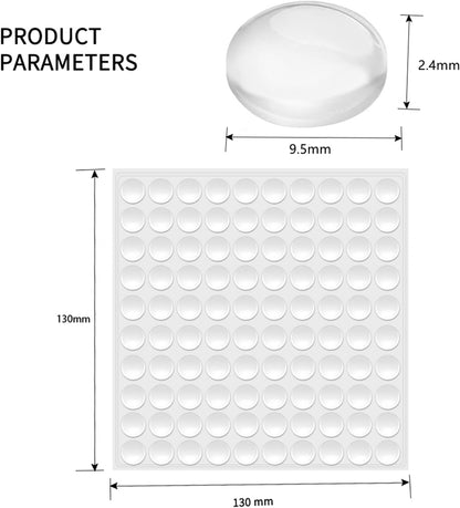Store Rubber Bumpers Clear Self Adhesive Bumpers Noise Dampening Buffer Pads 100PCS 3/8 Inch Protection for Cabinet Door Drawer Wooden Floor-Hemispherical