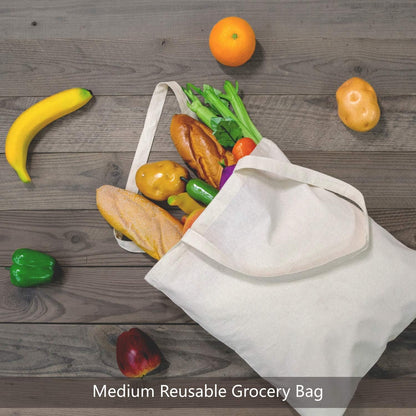 12-Pack Economical Cotton Tote Bag, Lightweight Medium Reusable Grocery Shopping Cloth Bag, Suitable for DIY, Advertising, Promotion, Gift, Giveaway, Activity