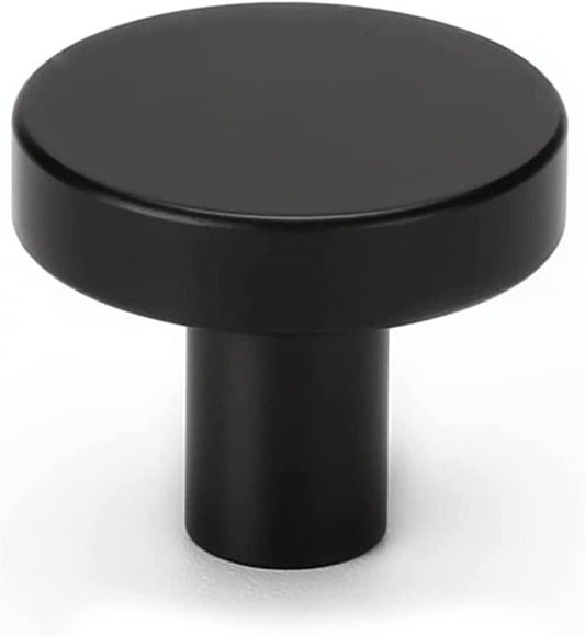 20 Pack Black Cabinet Knobs Round Dresser Knobs Matte Black Solid Kitchen Cabinet Knobs Aluminum Alloy Cabinet Door Knobs for Dresser Drawers Vintage Cabinet Knobs Drawer Knobs