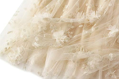 Women's Tutu Tulle Skirt Elastic High Waist Layered Midi Skirt Lace Embroidery Asymmetrical A-Line Skirt