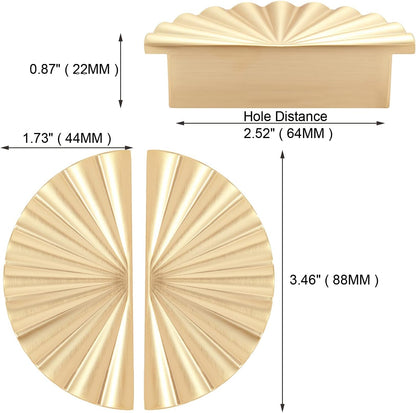 6 Pack Cabinet Handles 2.52 inch Kitchen Cabinet Pulls 64mm with Vintage Cupboard Drawers Hardware Dresser Drawer Handles Kitchen Cabinet Handles (64MM, 6 Pack, Brushed Gold)