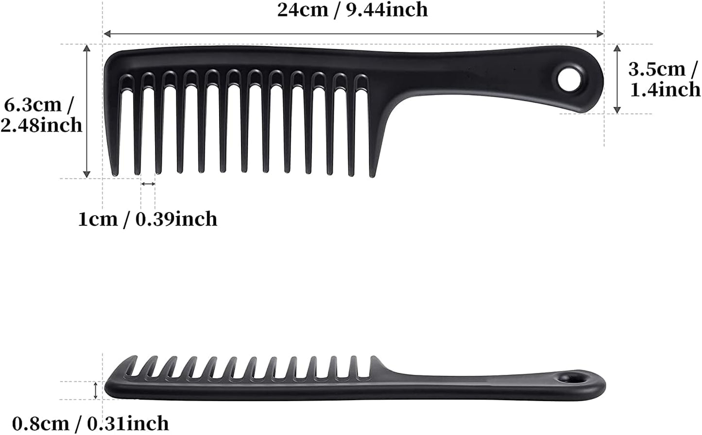 3 Pcs Wide Tooth Comb, Detangler Hair Comb for Women Shower Wet Dry Curly Long Thick Hair (Blue White Black)