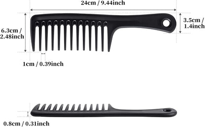 3 Pcs Wide Tooth Comb, Detangler Hair Comb for Women Shower Wet Dry Curly Long Thick Hair (Blue White Black)