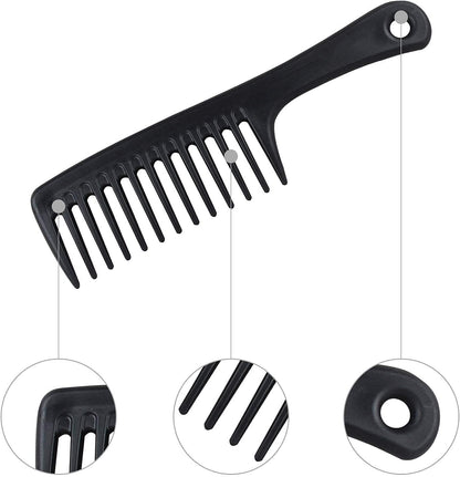 3 Pcs Wide Tooth Comb, Detangler Hair Comb for Women Shower Wet Dry Curly Long Thick Hair (Blue White Black)