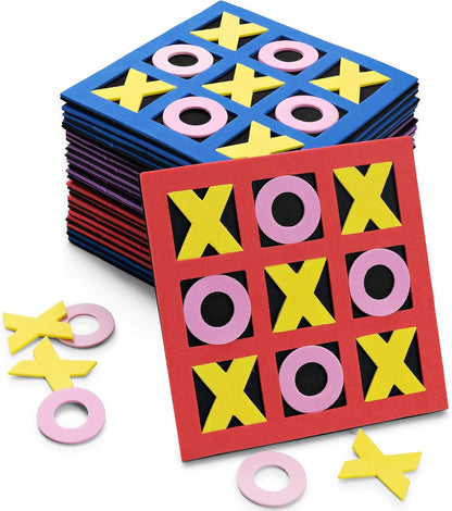 Tic Tac Toe (Bulk Pack of 24) 5"x5" Foam Tic-Tac-Toe Mini Board Game Toys for Kids, Birthday Party Favors, Goody Bag Stuffers, Classroom Prizes & Occupational Therapy, Stocking Stuffers