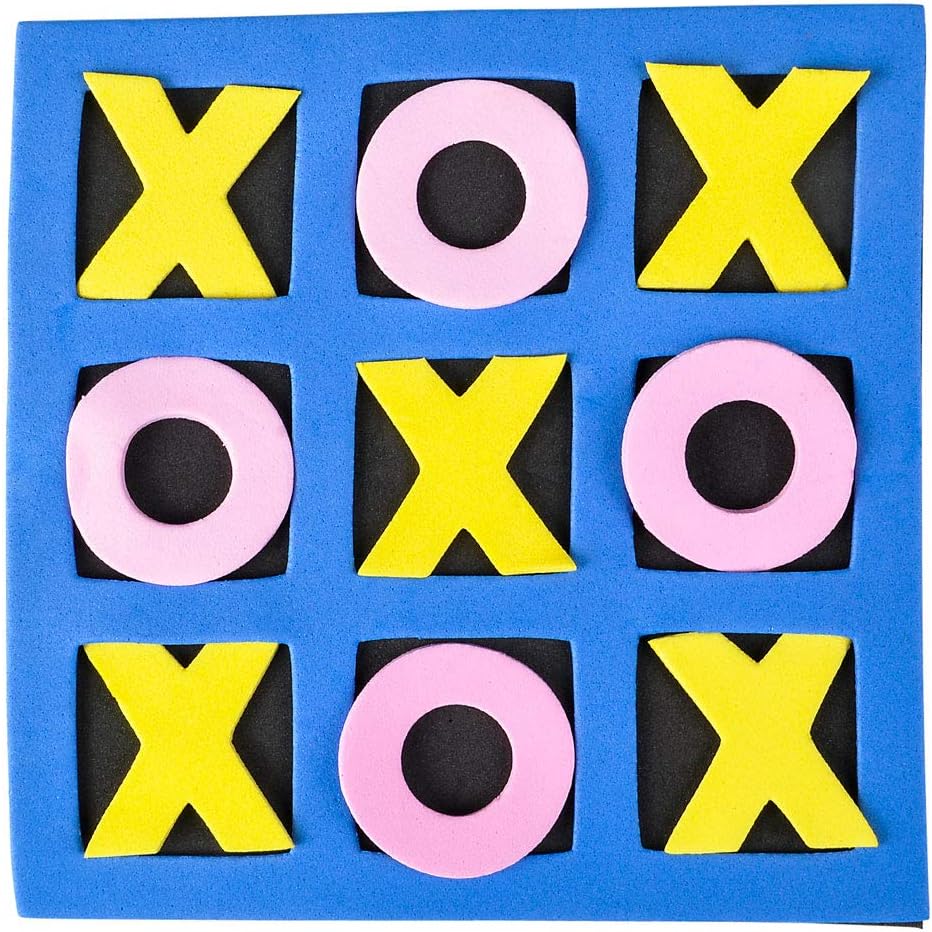 Tic Tac Toe (Bulk Pack of 24) 5"x5" Foam Tic-Tac-Toe Mini Board Game Toys for Kids, Birthday Party Favors, Goody Bag Stuffers, Classroom Prizes & Occupational Therapy, Stocking Stuffers