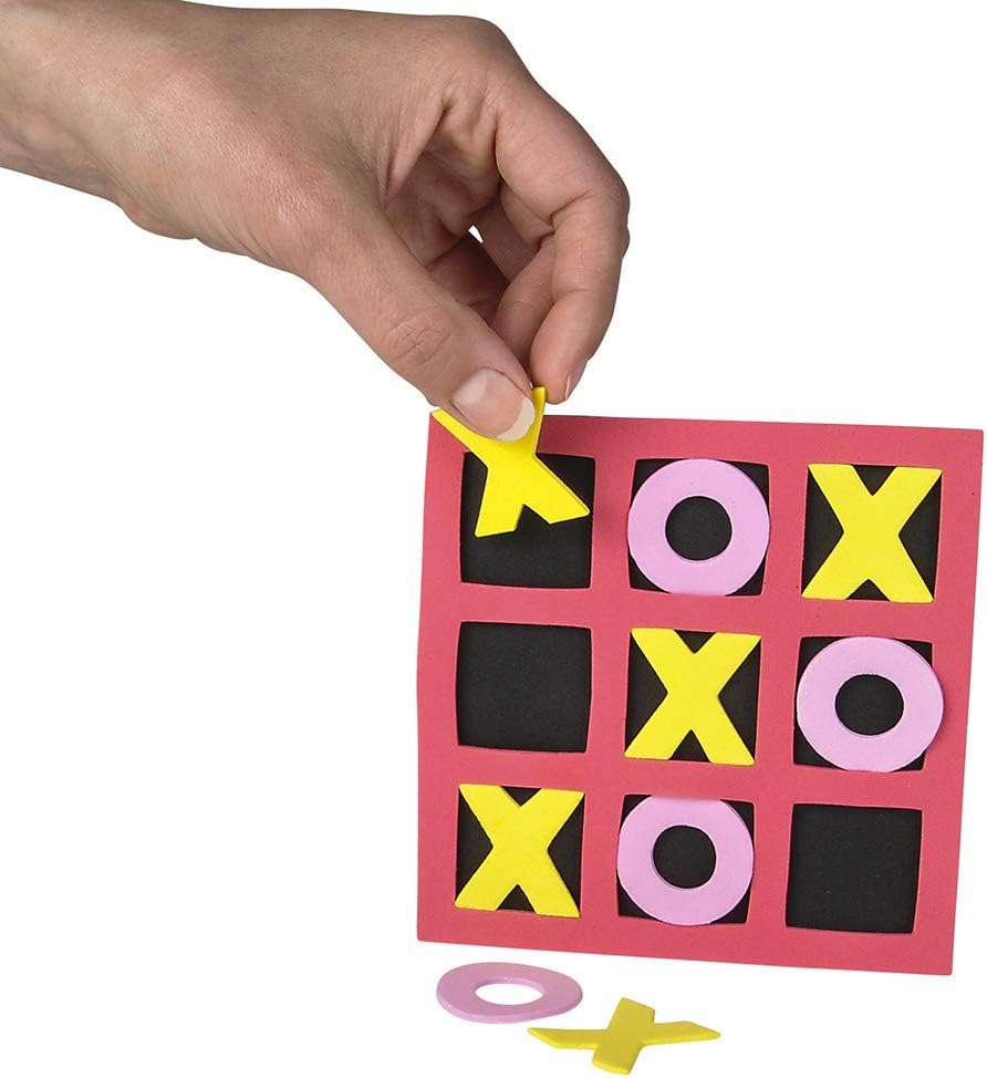 Tic Tac Toe (Bulk Pack of 24) 5"x5" Foam Tic-Tac-Toe Mini Board Game Toys for Kids, Birthday Party Favors, Goody Bag Stuffers, Classroom Prizes & Occupational Therapy, Stocking Stuffers