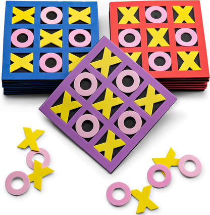 Tic Tac Toe (Bulk Pack of 24) 5"x5" Foam Tic-Tac-Toe Mini Board Game Toys for Kids, Birthday Party Favors, Goody Bag Stuffers, Classroom Prizes & Occupational Therapy, Stocking Stuffers