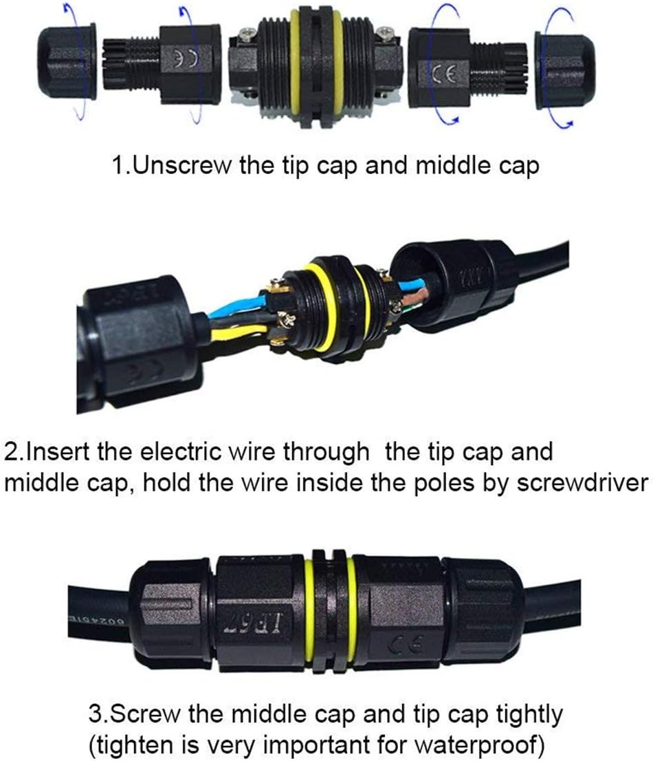 FX Junction Box Outdoor Waterproof IP68 Electrical Cable Connector 2 Way M20 Plug Wire Range 5 to 12mm External Cord Boxes 2 pcs