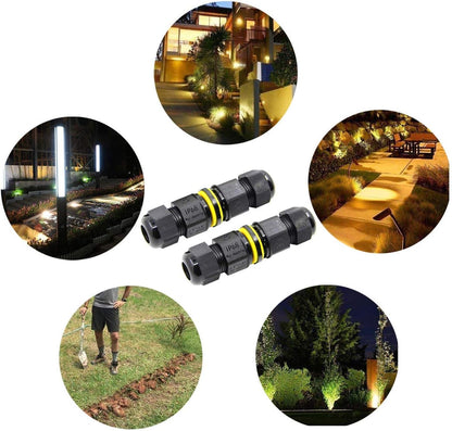 FX Junction Box Outdoor Waterproof IP68 Electrical Cable Connector 2 Way M20 Plug Wire Range 5 to 12mm External Cord Boxes 2 pcs