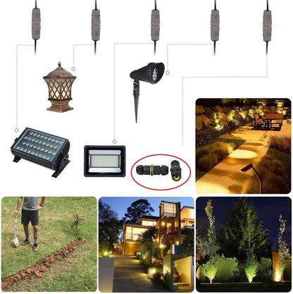 FX Junction Box Outdoor Waterproof IP68 Electrical Cable Connector 2 Way M20 Plug Wire Range 5 to 12mm External Cord Boxes 2 pcs