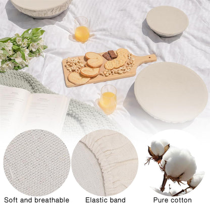 Sourdough Starter Bowl Covers 5PCS Reusable Sourdough Starter Jar Cloth Cover Elastic Fabric Caps Bread Proofing Bowl Lid Dough Basket Cover