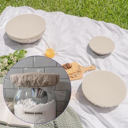 Sourdough Starter Bowl Covers 5PCS Reusable Sourdough Starter Jar Cloth Cover Elastic Fabric Caps Bread Proofing Bowl Lid Dough Basket Cover
